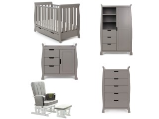 Obaby Stamford Mini Sleigh 5 Piece Room Set - Taupe Grey