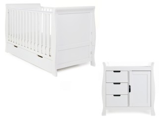 Obaby Stamford Classic Sleigh 2 Piece Room Set - White 2