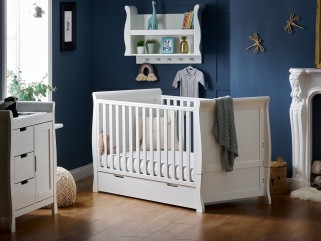 Obaby Stamford Classic Sleigh 2 Piece Room Set - White
