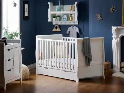 Obaby Stamford Classic Sleigh 2 Piece Room Set - White
