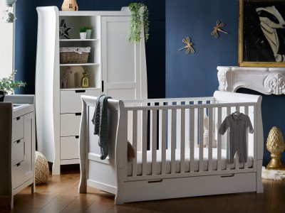Obaby Stamford Classic Sleigh 3 Piece Room Set - White