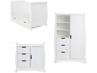 Obaby Stamford Classic Sleigh 3 Piece Room Set - White 2