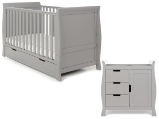 Obaby Stamford Classic Sleigh 2 Piece Room Set - Warm Grey