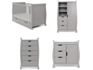 Obaby Stamford Classic 4 Piece Room Set - Warm Grey 2
