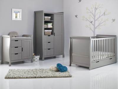 Obaby Stamford Classic Sleigh 3 Piece Room Set - Taupe Grey