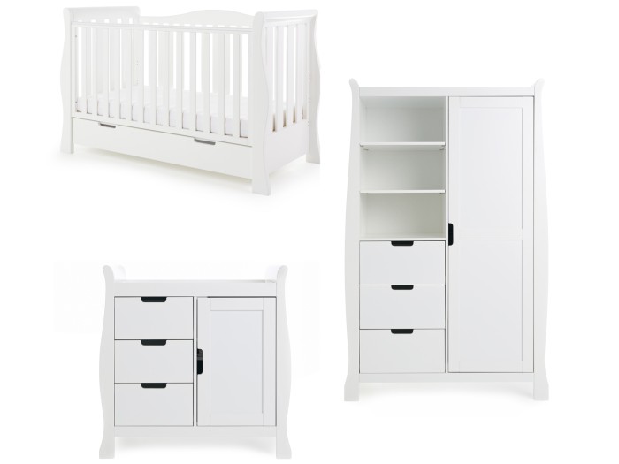 Obaby Stamford Luxe 3 Piece Room Set - White
