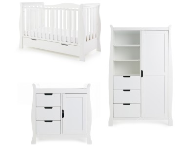 Obaby Stamford Luxe 3 Piece Room Set - White