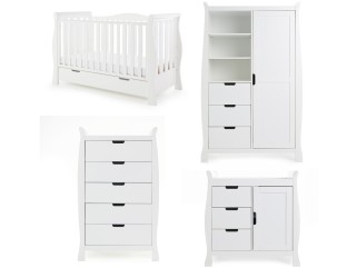 Obaby Stamford Luxe 4 Piece Room Set - White 2