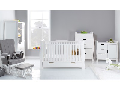 Obaby Stamford Luxe 5 Piece Room Set - White