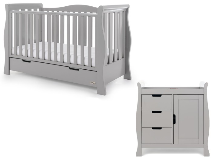 Obaby Stamford Luxe 2 Piece Room Set - Warm Grey