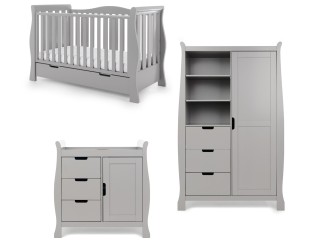 Obaby Stamford Luxe 3 Piece Room Set - Warm Grey
