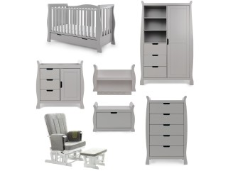 Obaby Stamford Luxe 7 Piece Room Set - Warm Grey