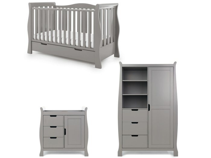 Obaby Stamford Luxe 3 Piece Room Set - Taupe Grey