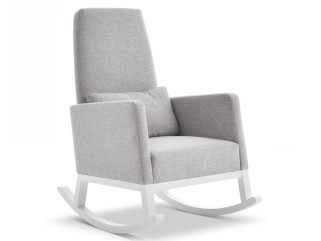 Obaby High Back Rocking Chair - White with Stone 2