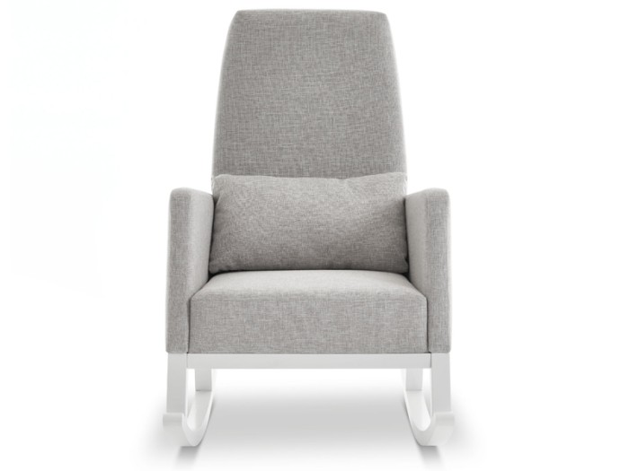 Obaby High Back Rocking Chair - White with Stone