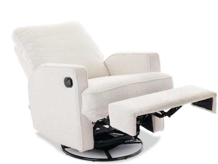 Obaby Madison Swivel Glider Recliner Chair - Bouclé Style