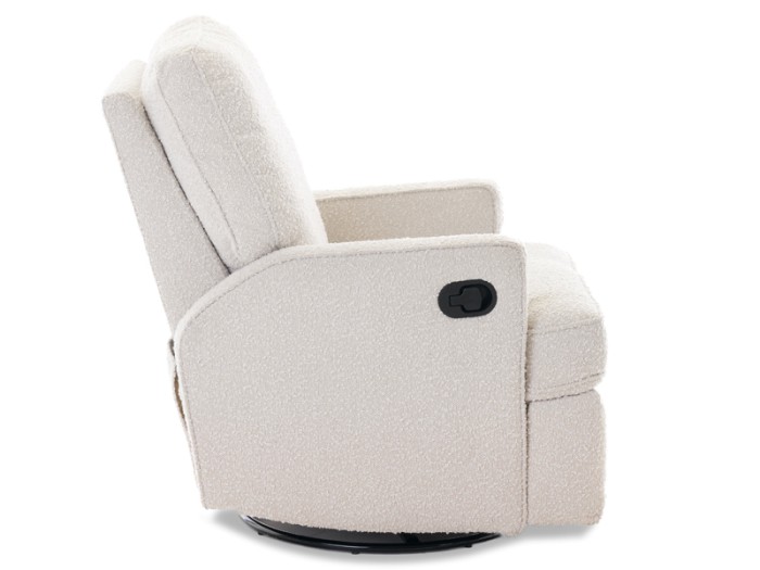 Obaby Madison Swivel Glider Recliner Chair - Bouclé Style