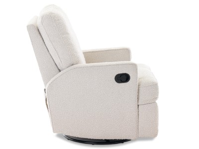Obaby Madison Swivel Glider Recliner Chair - Bouclé Style