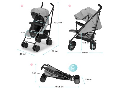 Kinderkraft Siesta pushchair - Grey