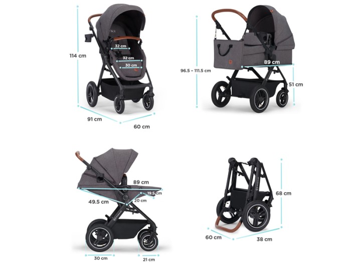 Kinderkraft B-TOUR 3in1 travel system - Dark Grey
