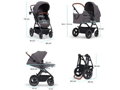 Kinderkraft B-TOUR 3in1 travel system - Dark Grey