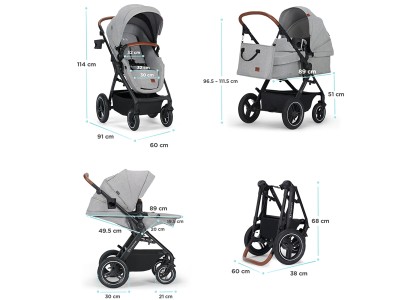 Kinderkraft B-TOUR 3in1 travel system - Light Grey