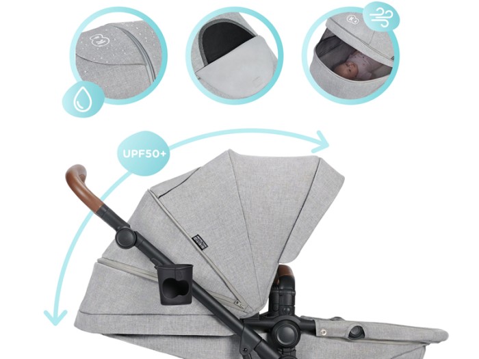 Kinderkraft B-TOUR 3in1 travel system - Light Grey