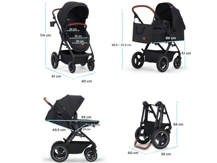 Kinderkraft B-TOUR 3in1 travel system - System Black