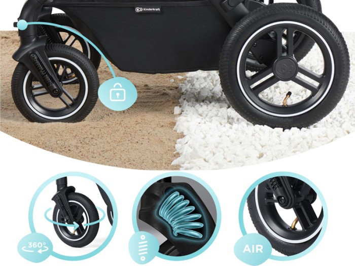 Kinderkraft B-TOUR 3in1 travel system - System Black