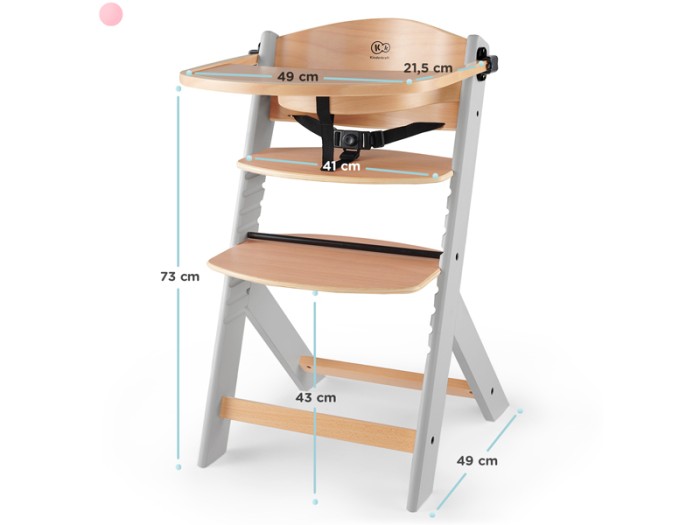 Kinderkraft Enock High chair - Grey/Natural