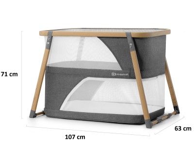 Kinderkraft Sofi travel cot with playpen function - Grey