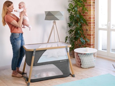 Kinderkraft Sofi travel cot with playpen function - Grey