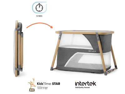 Kinderkraft Sofi travel cot with playpen function - Grey