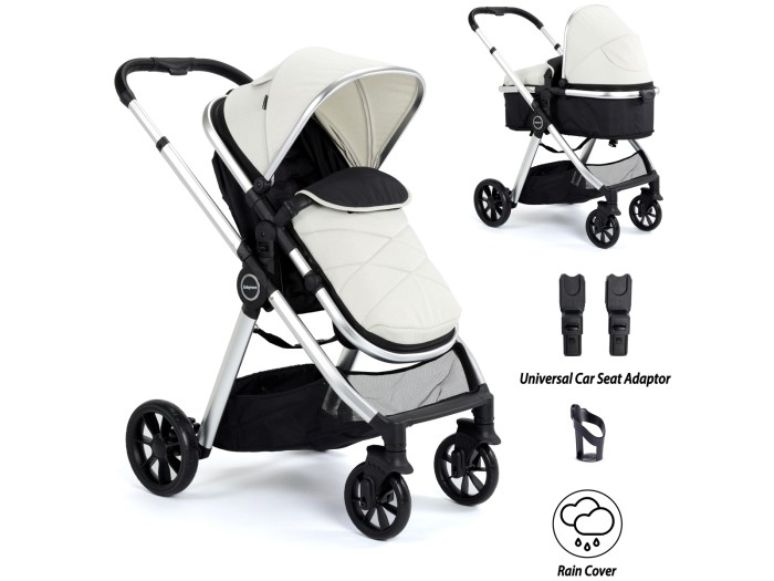 Babymore Mimi 2 in 1 Pram Pushchair - Silver