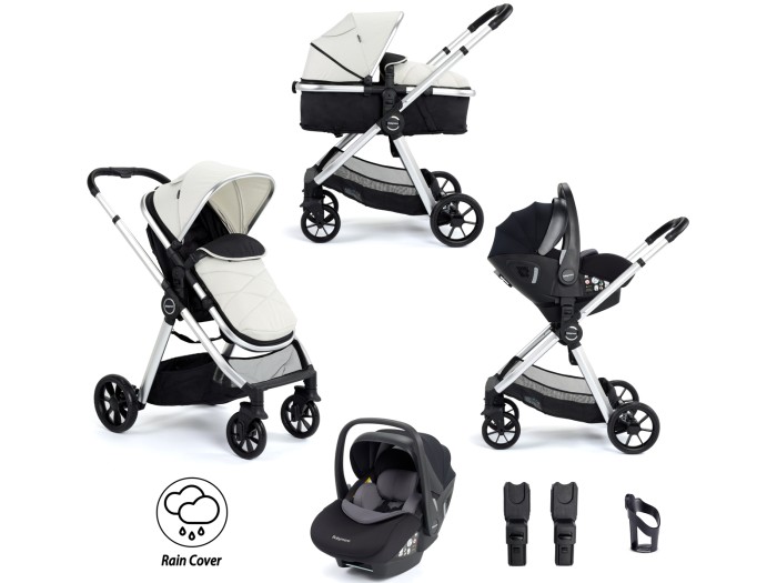 Babymore Mimi Travel System Pecan i-Size Car Seat – Silver