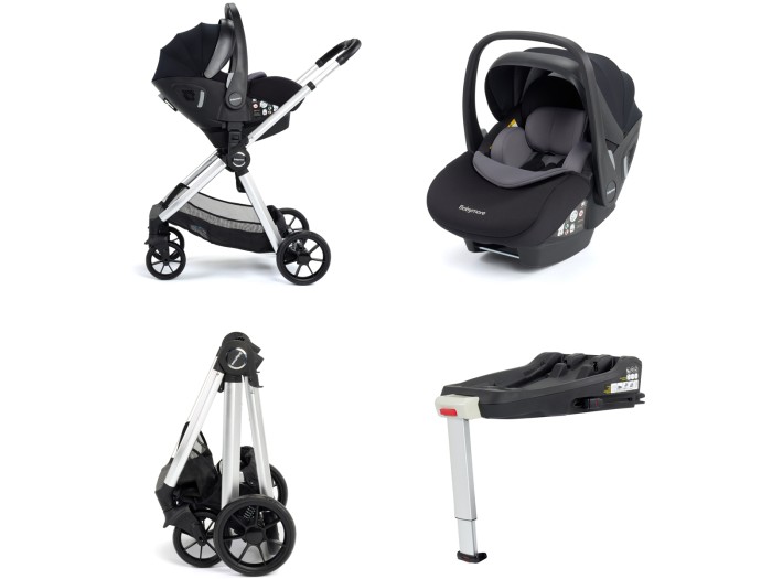 Babymore Mimi Travel System Pecan i-Size Car Seat with ISOFIX Base – Silver