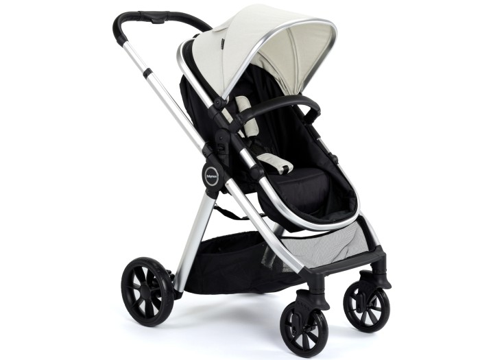 Babymore Mimi Travel System Pecan i-Size Car Seat with ISOFIX Base – Silver