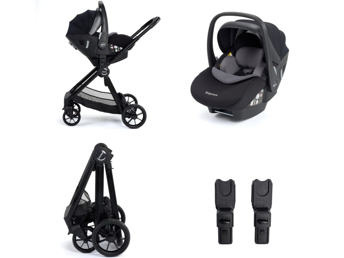 Babymore Mimi Travel System Pecan i-Size Car Seat - Black