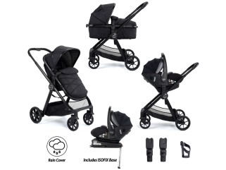 Babymore Mimi Travel System Pecan i-Size Car Seat with ISOFIX - Black