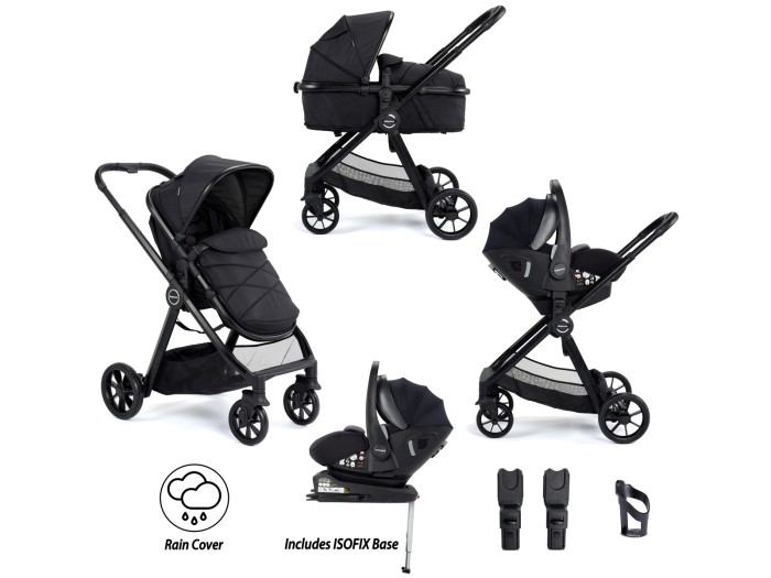 Babymore Mimi Travel System Pecan i-Size Car Seat with ISOFIX - Black