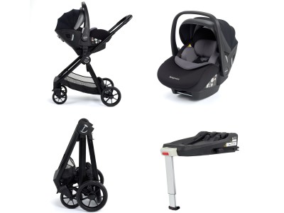 Babymore Mimi Travel System Pecan i-Size Car Seat with ISOFIX - Black