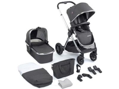 Babymore Memore V2 Pram Pushchair 11 Piece – Chrome