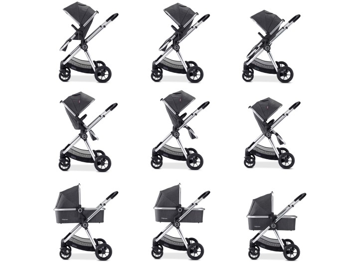 Babymore Memore V2 Pram Pushchair 11 Piece – Chrome