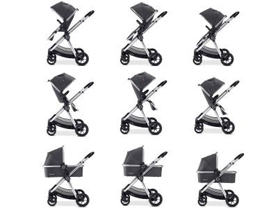 Babymore Memore V2 Pram Pushchair 11 Piece – Chrome