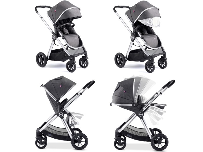 Babymore Memore V2 Pram Pushchair 11 Piece – Chrome