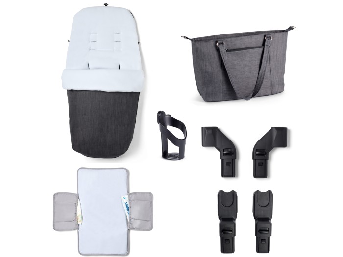 Babymore Memore V2 Pram Pushchair 11 Piece – Chrome