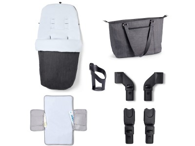 Babymore Memore V2 Pram Pushchair 11 Piece – Chrome