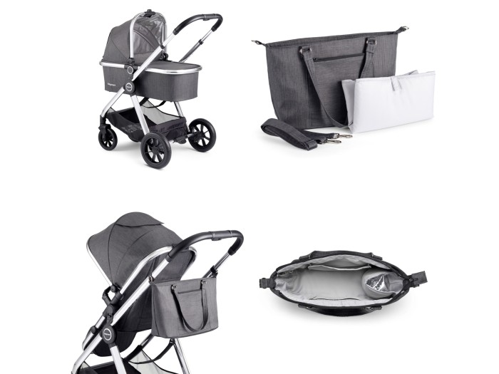 Babymore Memore V2 Pram Pushchair 11 Piece – Chrome