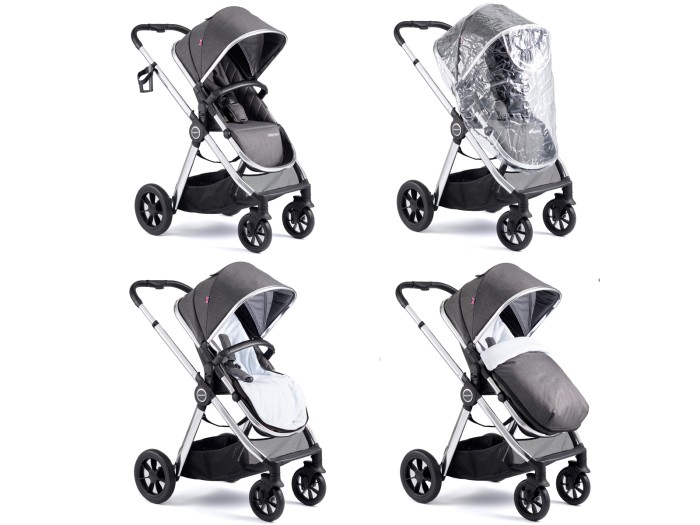 Babymore Memore V2 Travel System 13 Piece Pecan i-Size – Chrome
