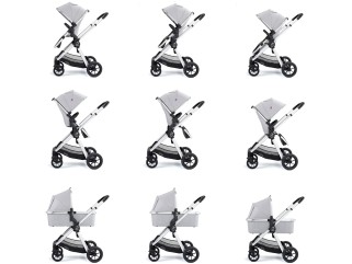 Babymore MeMore V2 Pram Pushchair - Silver 2